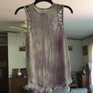 Light purple tie-dyed AE tank top